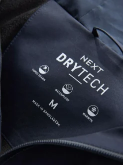 Next DryTech Waterproof Hooded Jacket Navy Blue Clearance