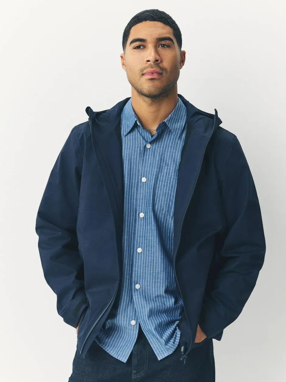 Next DryTech Waterproof Hooded Jacket Navy Blue Clearance