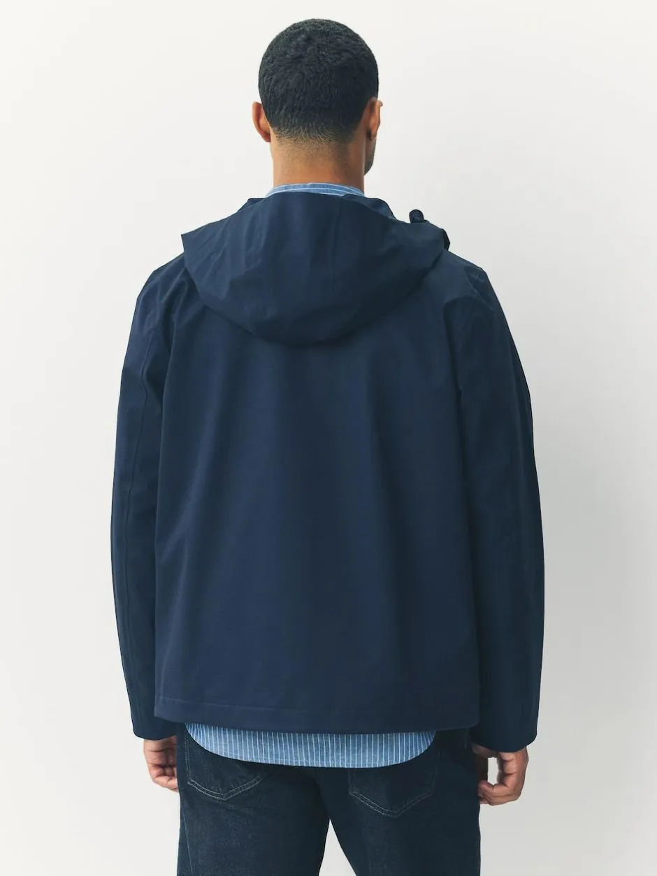 Next DryTech Waterproof Hooded Jacket Navy Blue Clearance