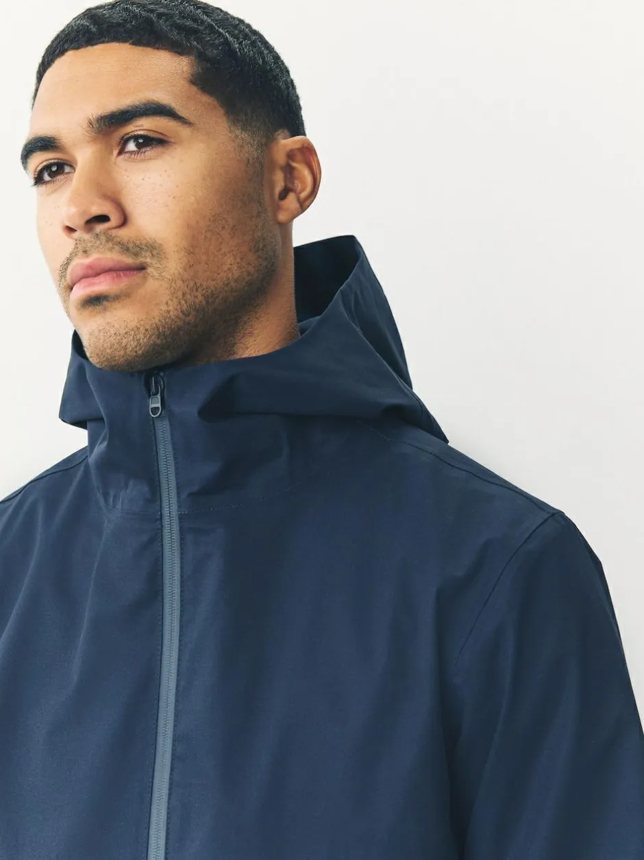 Next DryTech Waterproof Hooded Jacket Navy Blue Clearance