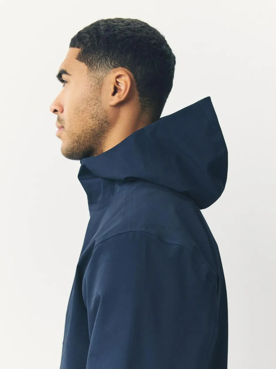 Next DryTech Waterproof Hooded Jacket Navy Blue Clearance
