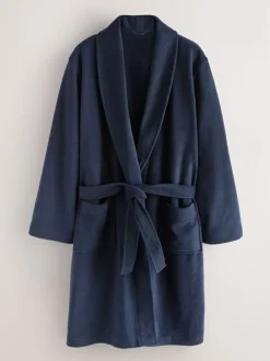 Next Navy Blue Fleece Dressing Gown Clearance