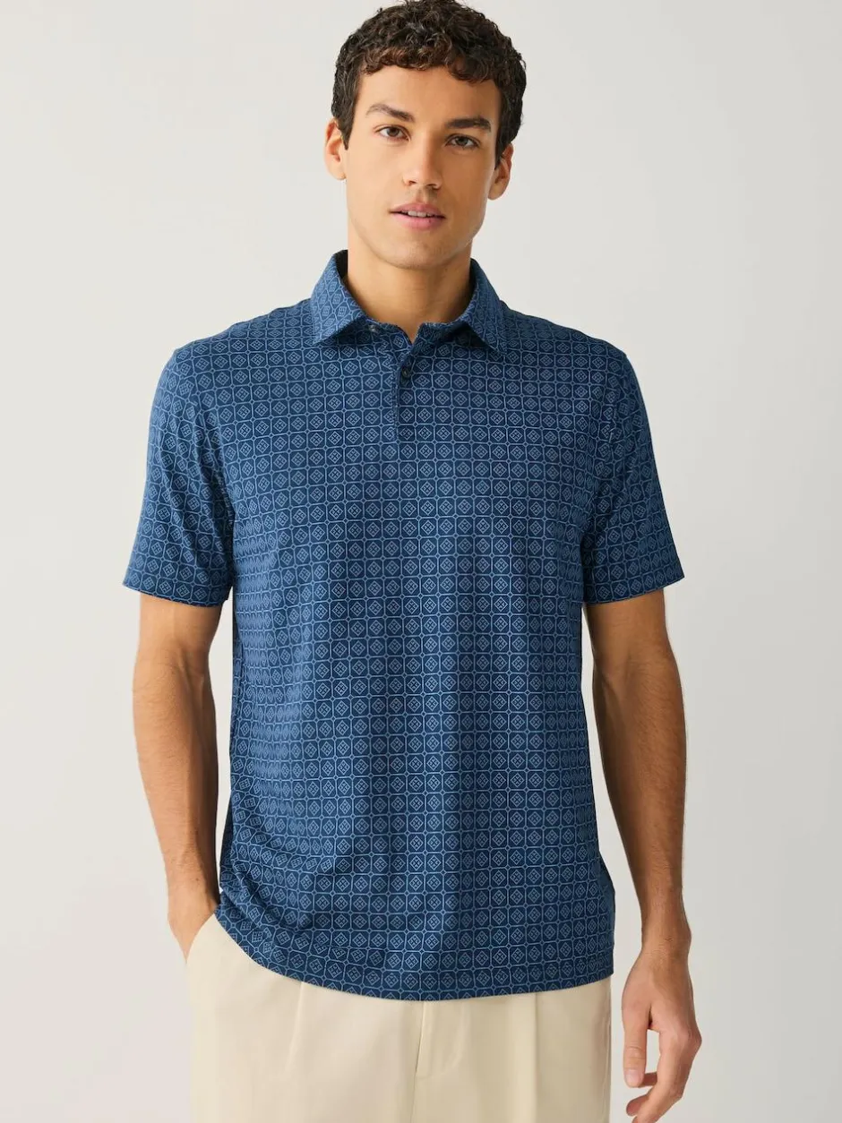Next Navy Blue Geo Regular Fit Short Sleeve Jersey Polo Shirts 3 Pack Hot