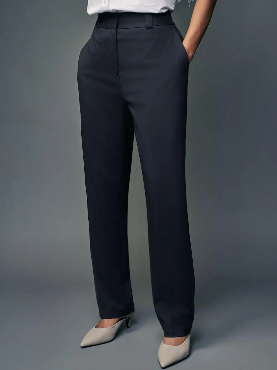 Next Navy Blue Heavy Duty Tailored Slim Fit Trousers Outlet