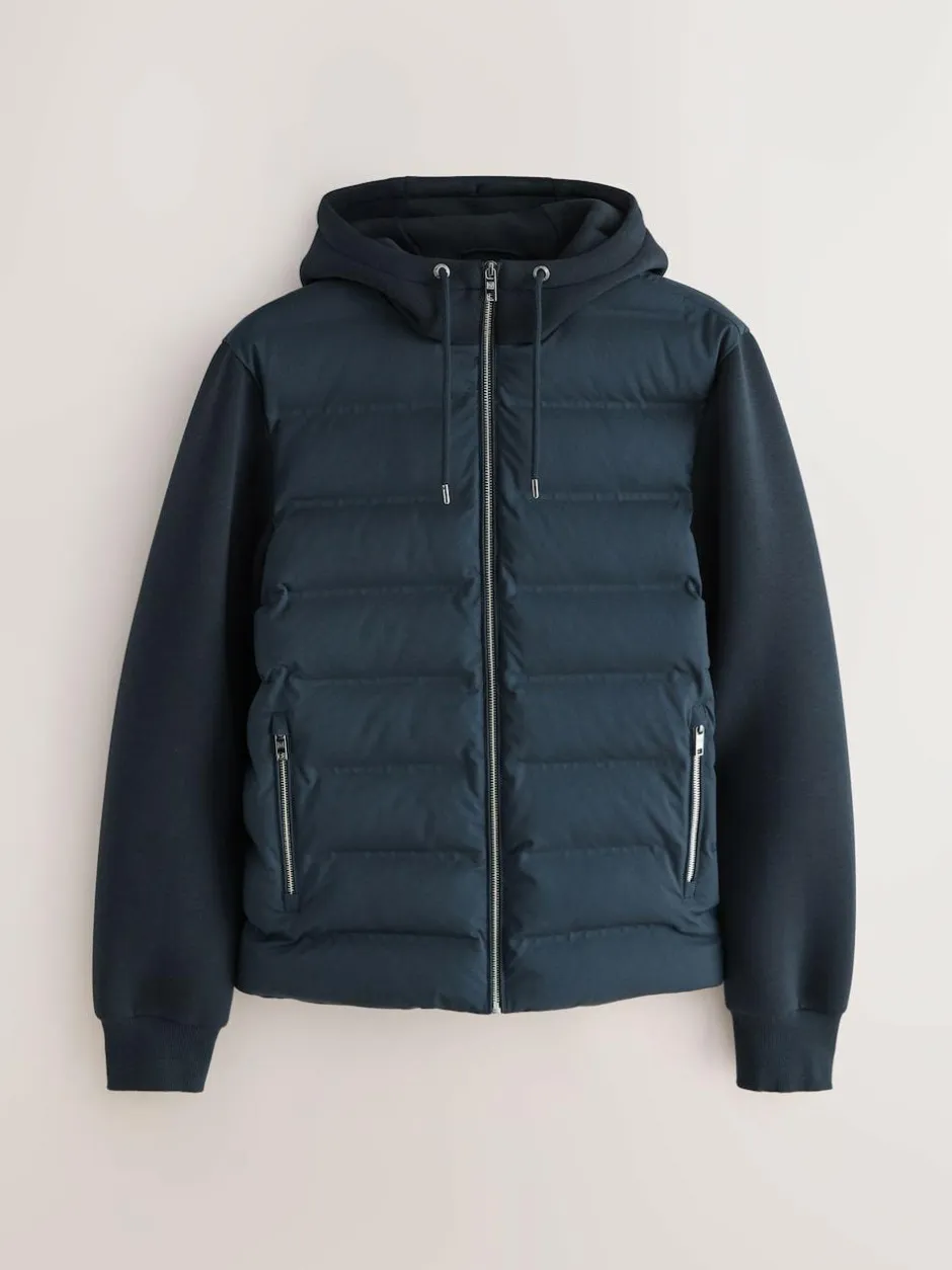Next Hybrid Quilted Jacket Navy Blue Outlet