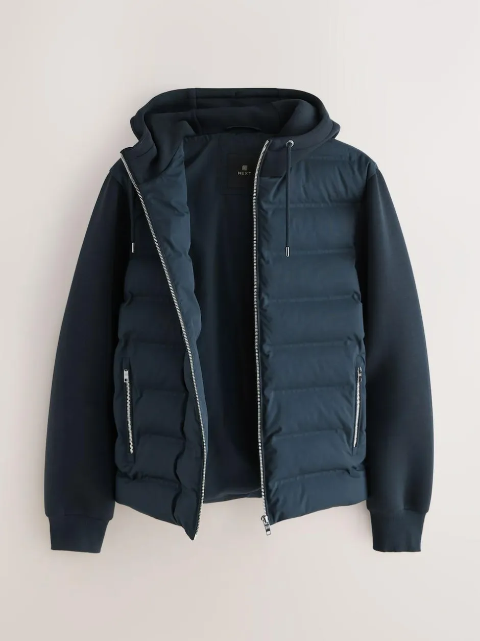 Next Hybrid Quilted Jacket Navy Blue Outlet