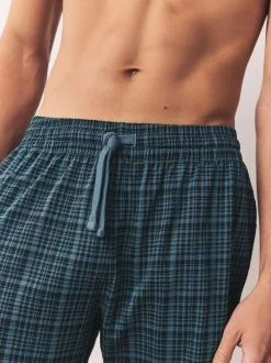 Next Navy Blue Jersey Check Pyjamas Shorts 2 Pack Hot