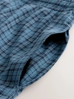Next Navy Blue Jersey Check Pyjamas Shorts 2 Pack Hot