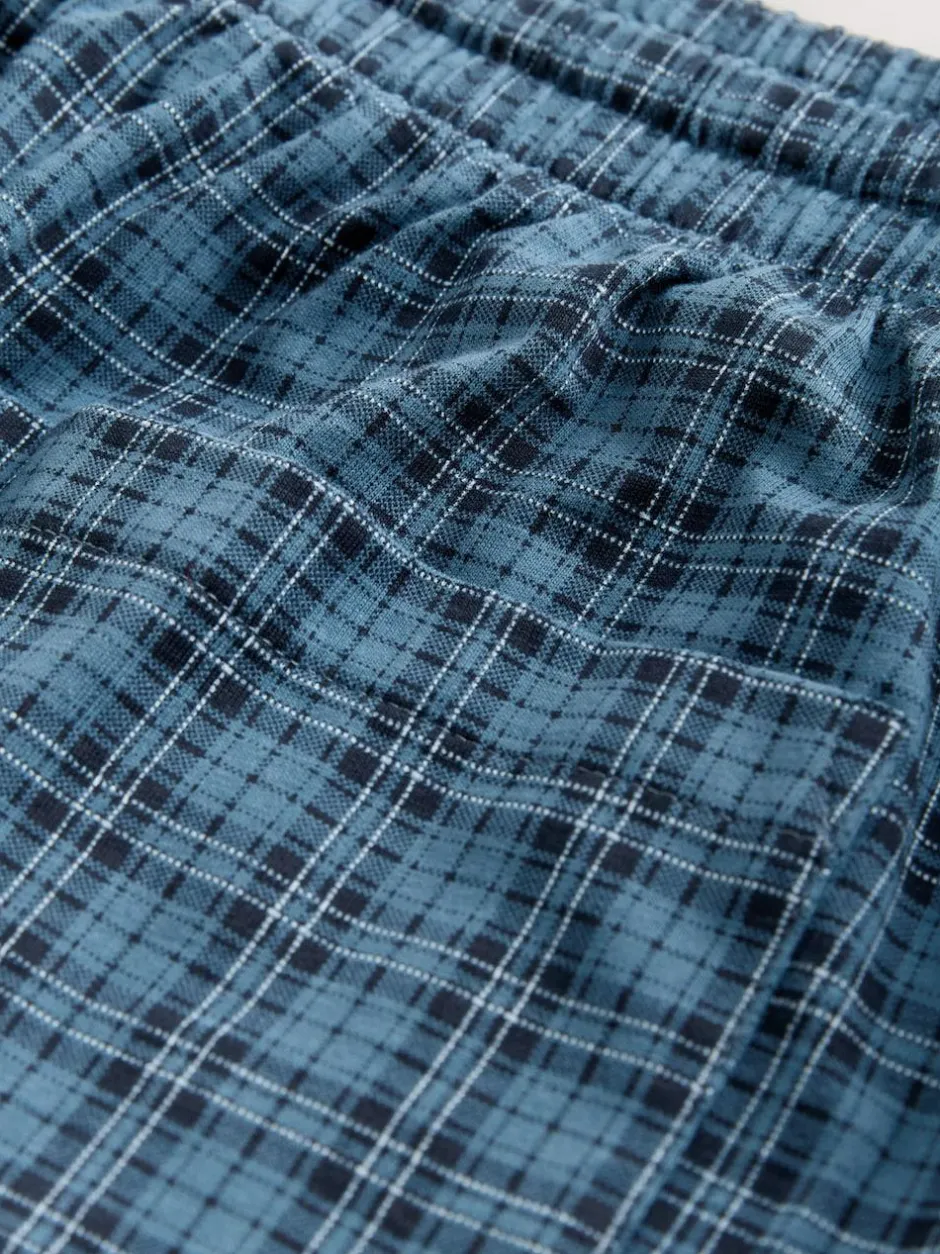 Next Navy Blue Jersey Check Pyjamas Shorts 2 Pack Hot