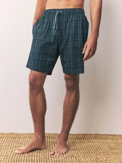 Next Navy Blue Jersey Check Pyjamas Shorts 2 Pack Hot