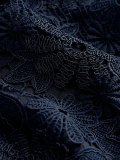 Next Navy Blue Lace Bandeau Midi Dress