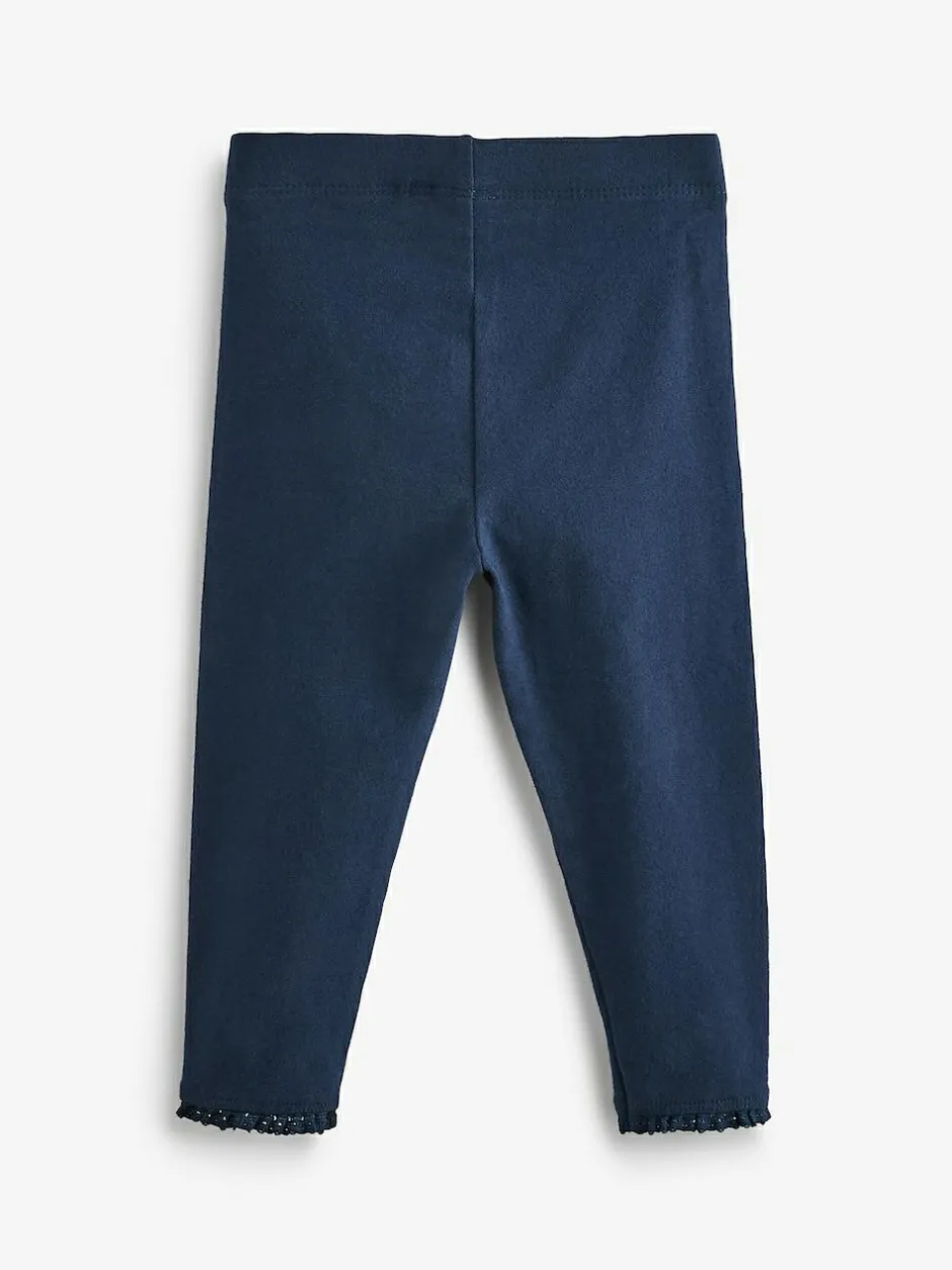 Next Navy Blue Lace Trim Leggings (3mths-7yrs) Hot