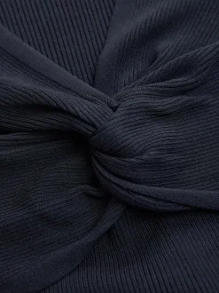 Next Maternity Twist Front Knit Jumper Dress Navy Blue New