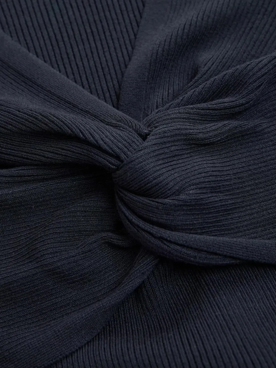 Next Maternity Twist Front Knit Jumper Dress Navy Blue New