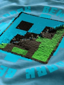 Next Navy Blue Minecraft Sequin T-Shirt (3-16yrs) Online