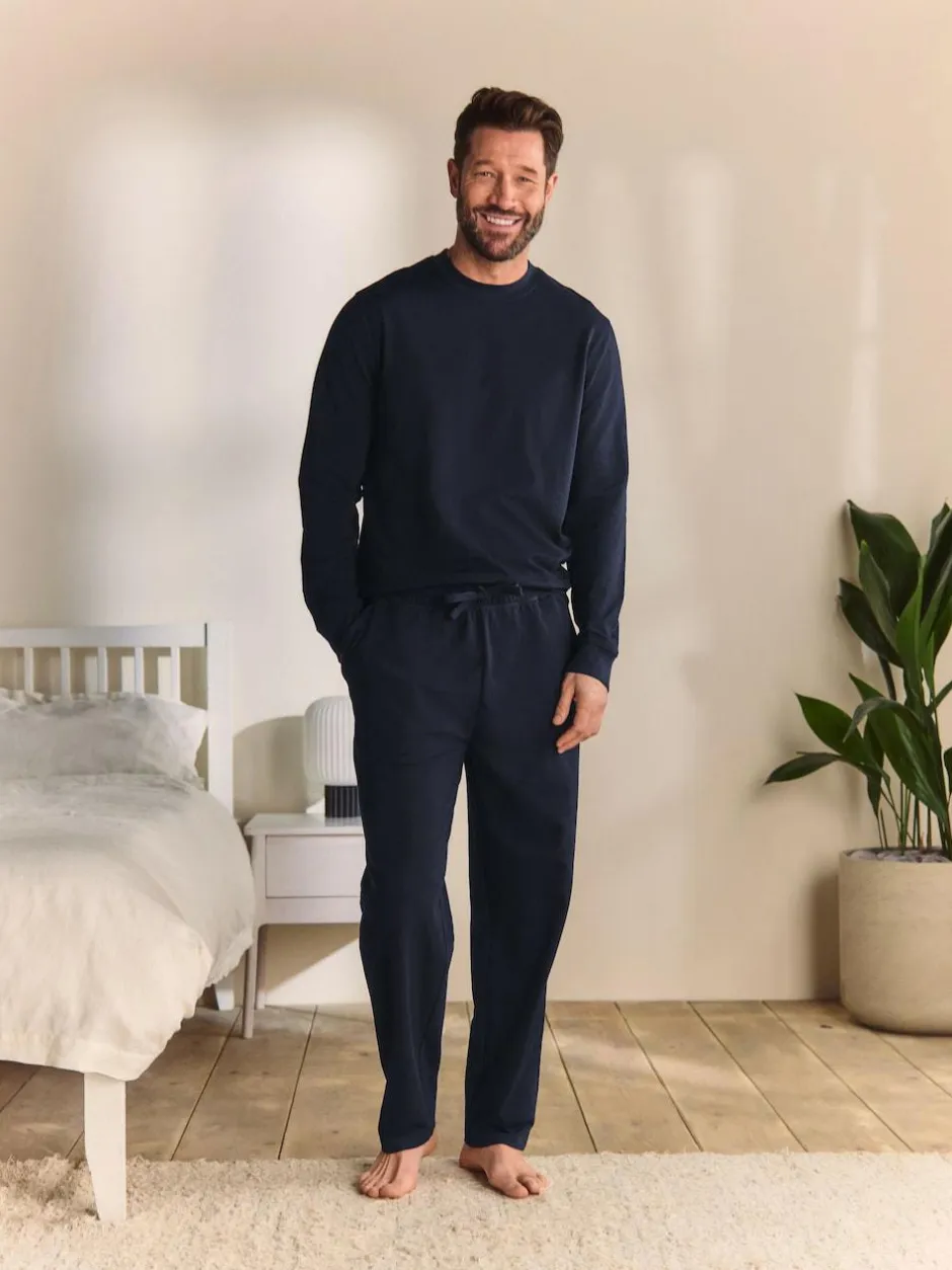 Next Open Loopback Soft Touch Cuffed Joggers Navy Blue Hot