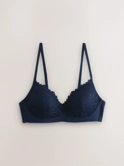 Next Navy Blue Pad Non Wire Lace Ultimate Comfort Bra Online