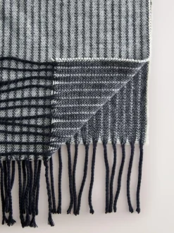 Next Navy Blue Pinstripe Woven Scarf Online