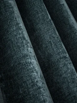 Next Plush Chenille Blackout/Thermal Eyelet Curtains Navy Blue Discount