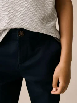 Next Navy Blue Premium Chino Trousers (3-16yrs) Outlet