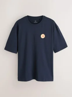 Next Navy Blue Printed Short Sleeve Jersey Pyjamas Set Best