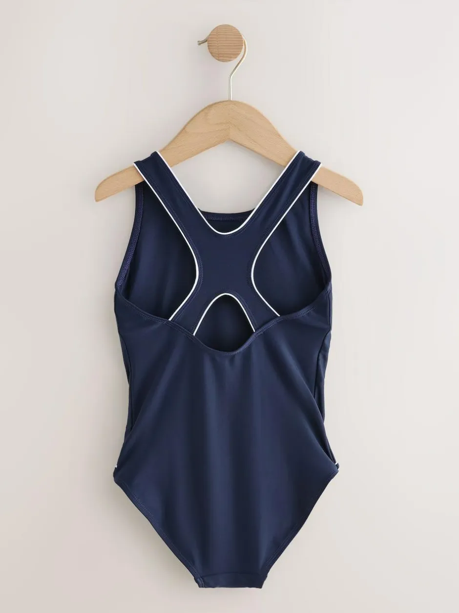 Next Racerback Swimsuit (3-16yrs) Navy Blue
