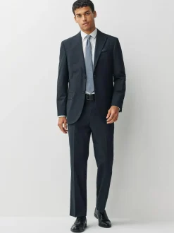 Next Regular Fit Motionflex Puppytooth Texture Suit Jacket Navy Blue Sale