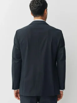 Next Regular Fit Motionflex Puppytooth Texture Suit Jacket Navy Blue Sale