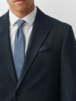 Next Regular Fit Motionflex Puppytooth Texture Suit Jacket Navy Blue Sale