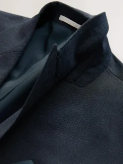 Next Regular Fit Motionflex Puppytooth Texture Suit Jacket Navy Blue Sale
