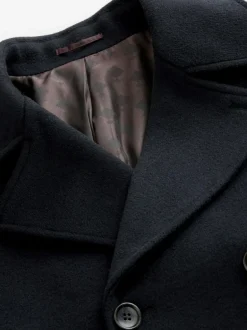 Next Regular Fit N.Premium Soft Touch Peacoat with Wool Navy Blue