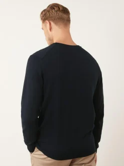 Next Regular Fit Pure Cotton Crew Jumper Navy Blue Sale