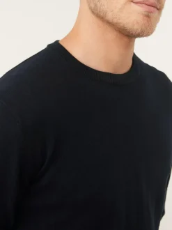 Next Regular Fit Pure Cotton Crew Jumper Navy Blue Sale