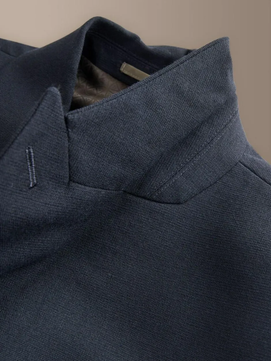 Next Navy Blue Regular Fit Signature Leomaster Wool Rich Double Breasted Blazer Clearance