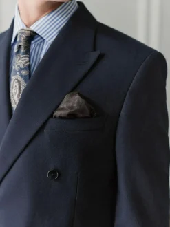 Next Navy Blue Regular Fit Signature Leomaster Wool Rich Double Breasted Blazer Clearance