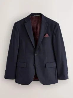 Next Navy Blue Regular Fit Textured Suit Jacket Hot