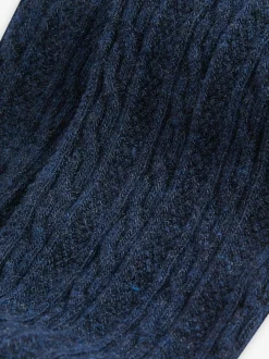 Next Navy Blue Regular Length Cotton Rich Cable Tights Discount