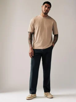 Next Navy Blue Relaxed Fit Stretch Chinos Trousers Discount