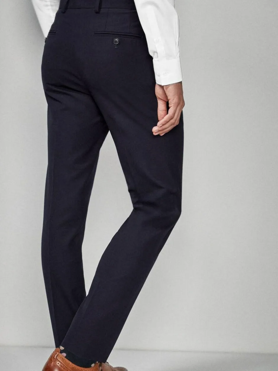 Next Skinny Fit Suit Trousers Navy Blue Clearance
