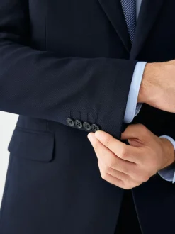Next Skinny Fit Textured Suit Jacket Navy Blue Outlet