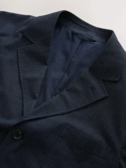 Next Navy Blue Slim Fit Cotton Blend Texture Suit Jacket Online