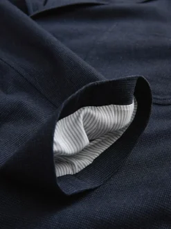 Next Navy Blue Slim Fit Cotton Blend Texture Suit Jacket Online