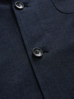 Next Navy Blue Slim Fit Cotton Blend Texture Suit Jacket Online