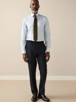 Next Slim Fit Slim Fit Signature Nova Fides 100% Italian Wool Suit Trousers Navy Blue