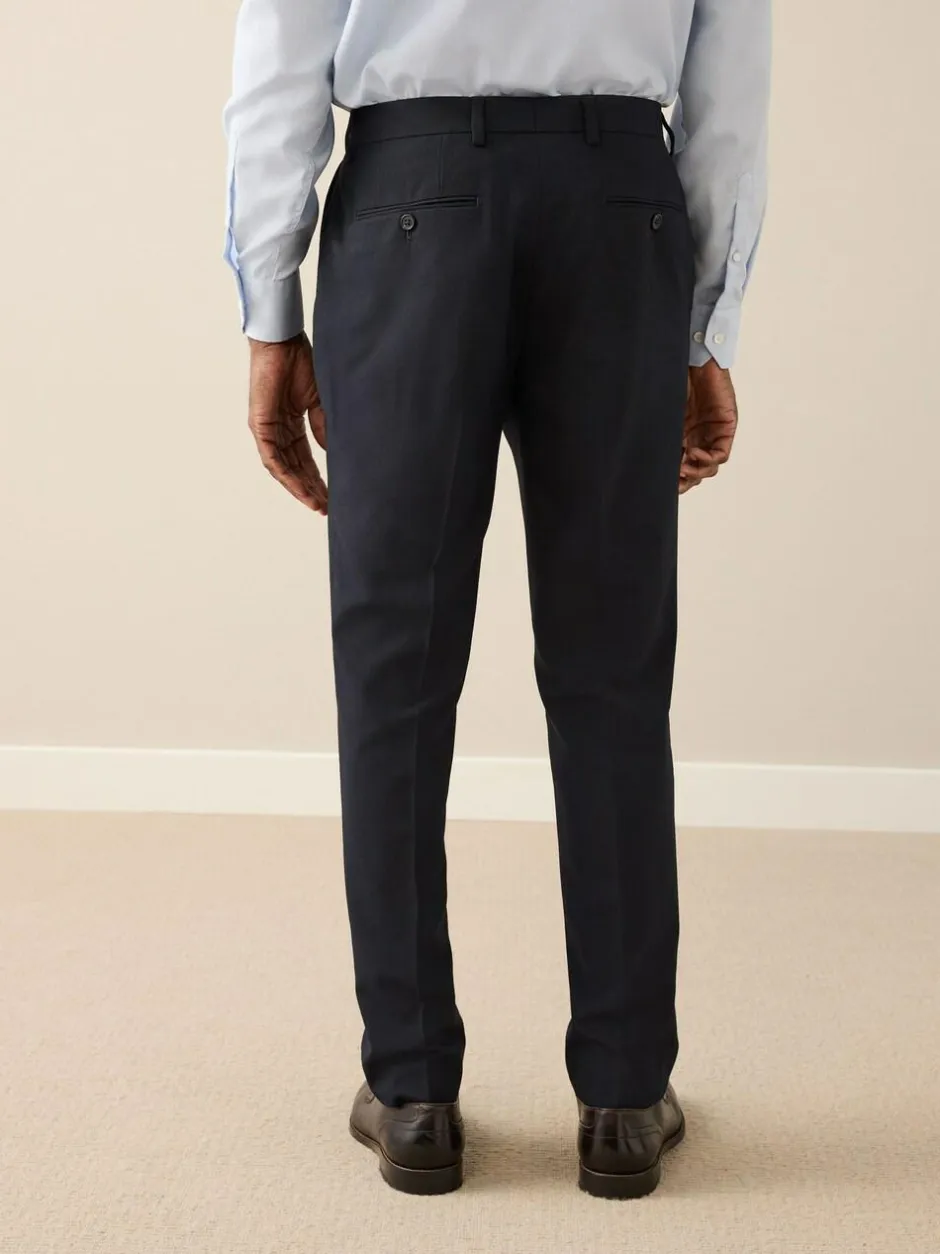 Next Slim Fit Slim Fit Signature Nova Fides 100% Italian Wool Suit Trousers Navy Blue