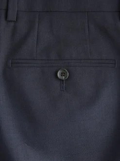 Next Slim Fit Slim Fit Signature Nova Fides 100% Italian Wool Suit Trousers Navy Blue