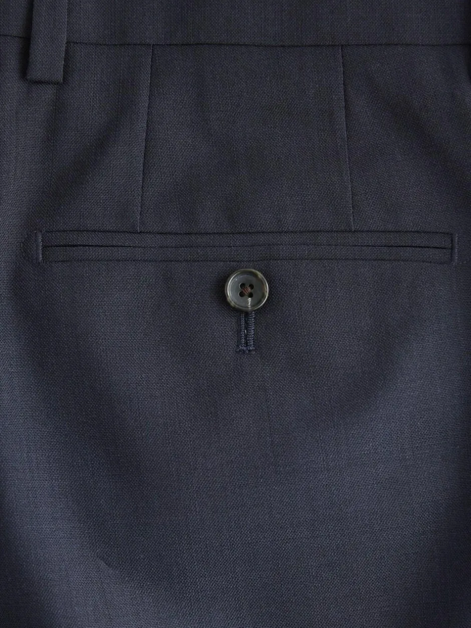 Next Slim Fit Slim Fit Signature Nova Fides 100% Italian Wool Suit Trousers Navy Blue