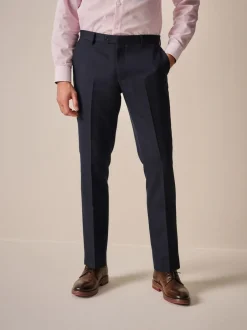 Next Navy Blue Slim Fit Textured Suit Trousers New