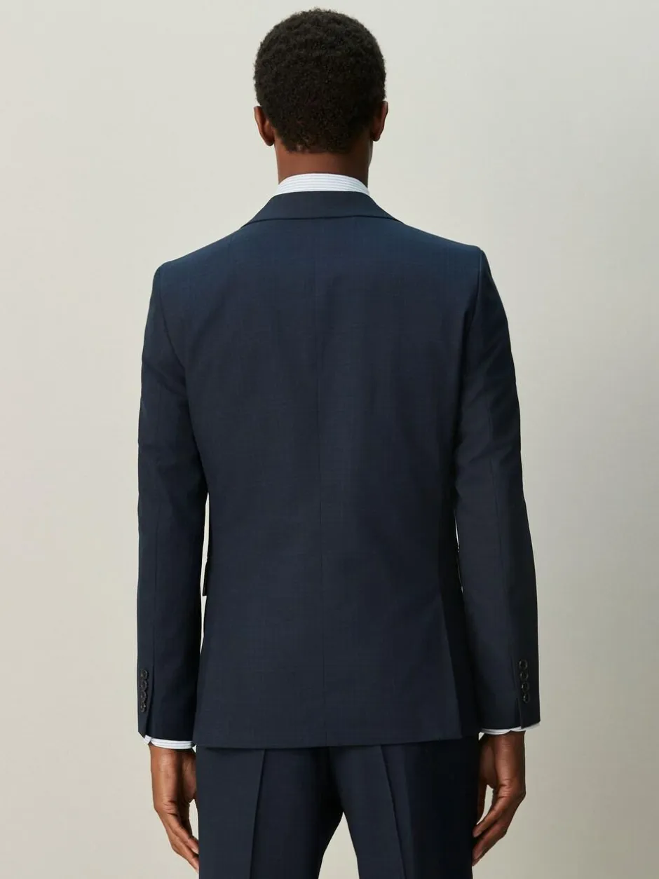 Next Slim Ft Check Suit Jacket Navy Blue Best