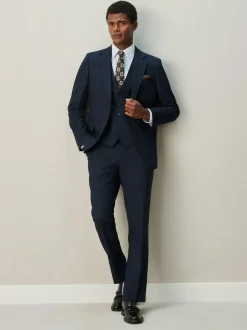 Next Slim Ft Check Suit Jacket Navy Blue Best